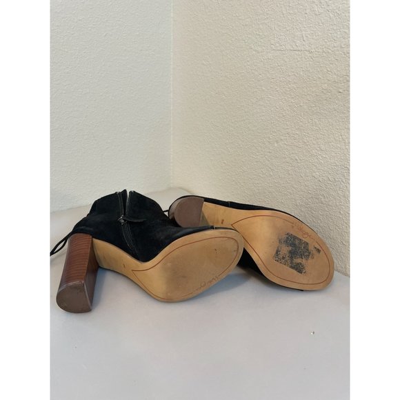 Halogen Warin Black Suede Open Toe Bootie - Picture 6 of 9